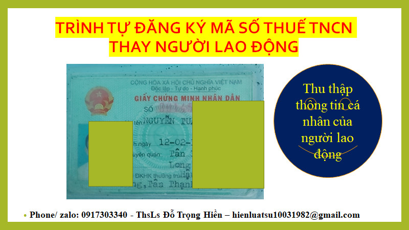 Đăng ký mã số thuế TNCN thay Người lao động /chiasekienthucthueketoanluat/ Đỗ Gia Luật / Đỗ Trọng Hiền